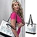Adorox Bridesmaid Tote Bag Purse Wedding Bridal Shower Gift Travel Luggage (White)