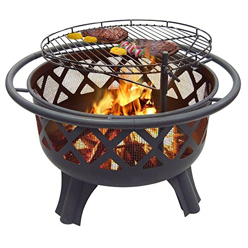Catalina Creations 29.5” Crossfire Fire Pit Removable Cooking Grill