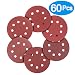 BonyTek 60 PCS 5 Inch 8 Hole Sanding Discs, 10 Discs Each of 180 240 320 400 600 800 Grits Hook and Loop Sander Sand Paper Assortment for Random Orbital Sander primary