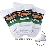 Big & Tall Men's Extra Wide Socks Athletic Quarter Size 11-16 WHITE 3-Pack #1210A