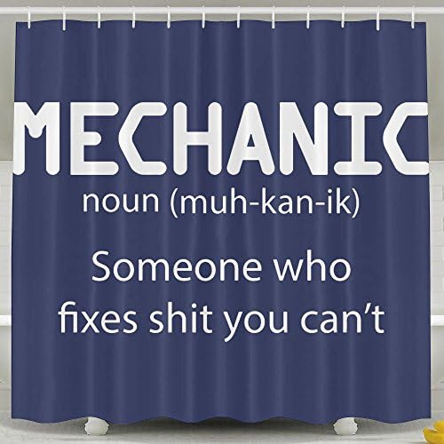 XsWu Mechanic Someone Who Fixes Shit You Can't Shower Curtain Bath Curtain With Hooks 60x72