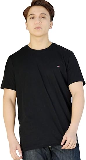 Amazon トミーヒルフィガー Tommy Hilfiger Tシャツ メンズ レディース 半袖 ワンポイント ペアルック Core Flag Tee 09t3139 ブラック 黒 M 並行輸入品 Tシャツ カットソー 通販