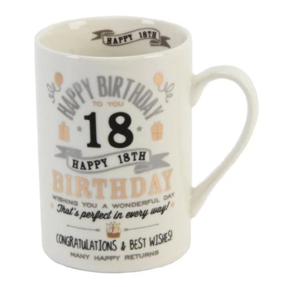 Signography Ceramic 18th Birthday Mug Silver & Gold Design CM24518