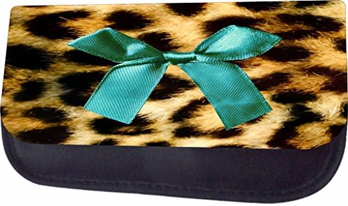 Turquoise Ribbon Print On leopard Print Jacks Outlet TM Pencil Case