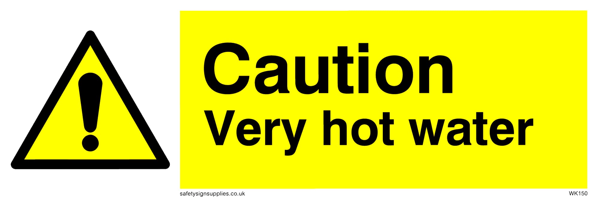 Pack of five - Caution Very Hot Water Sign - 150x50mm - L15