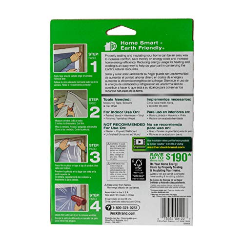 Duck Brand Indoor 5Window Shrink Film Insulator Kit, 62Inch X 210