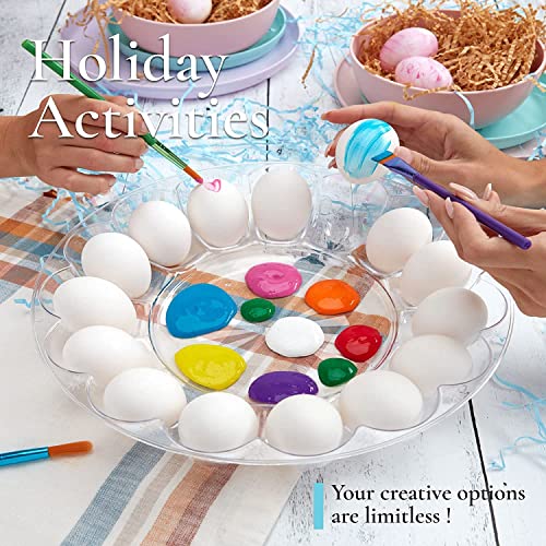 Deviled Egg Container with Lid 12-inch Round Serving Plate, 15