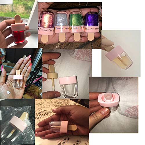RONRONS 15 Pack Pink Ice-cream Shaped Empty Lip Gloss Tube Lip Balm Container DIY Cosmetic Sample Bottle