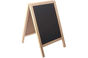 BangQiao Freestanding Wooden A Frame Double Sided Chalkboard for Tabletop Menu Board, Wedding Message Sign