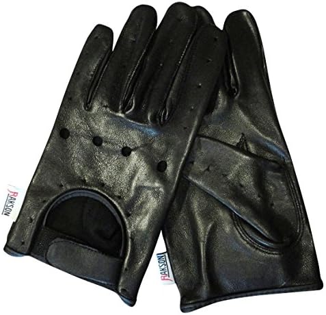 Men's Black Leather Motorcycle Biker Driving Dressing Casual Gloves Unlined Rk-1011 (XL)
