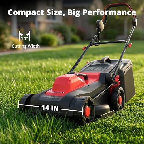 AMERISUN 14" 2IN1 Corded Electric Lawn Mower with 10-Gallon Collection Bag photo 9