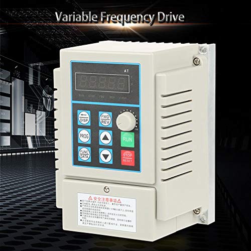 VFD, AC 220V 0.45kW Single Phrase Variable Frequency Drive Speed Controller Inverter by optimizing PWM Control Technology for Motors, Mixers, Food Machinery, Conveyors, air compressors
