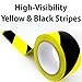 Single Roll Ultra-Adhesive Black & Yellow Hazard Tape for Floor Marking, High Visibility Striped PVC Vinyl, Durable Anti Scuff & Heavy Duty, Ideal for Safety Zones, Watch Your Step Areas in Workplaces