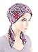 Chemo Fashion Scarf Easy Tie Turban Hat Headwear for Cancer Rip Tide Green Blue Zig Zag