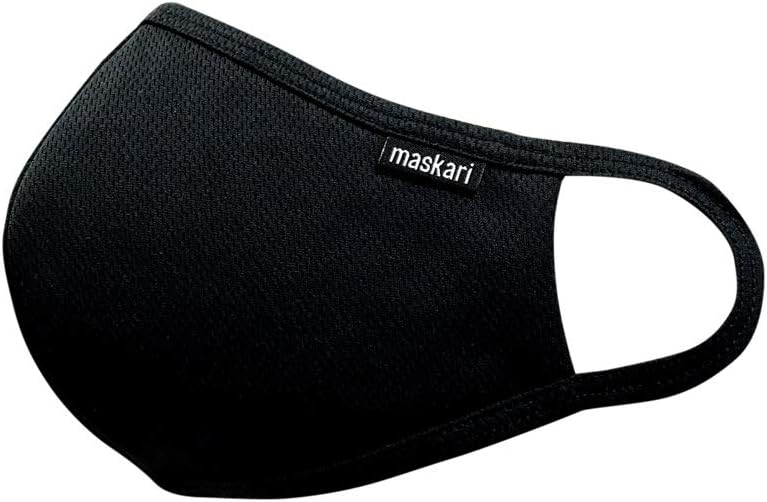 Maskari Black Reusable Face Mask, Black (1 Pk, Adv) - Image 3