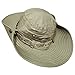 LETHMIK Waterproof Fishing Sun Boonie Hat, Summer Wide Brim UV Protection Safari Cap Outdoor Hunting Hat for Men&Women Beige