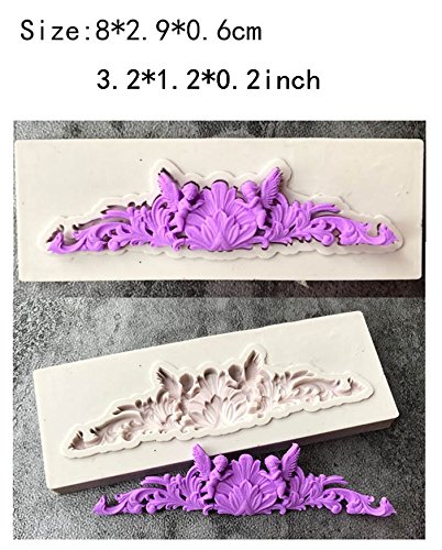 Cake Curlicues Scroll Lace Border Decorating Tool By Garloy,5 Pcs Baroque Style Cupcake Topper Fondant Chocolate Polymer Clay Silicone Mold - Thumbnail 4