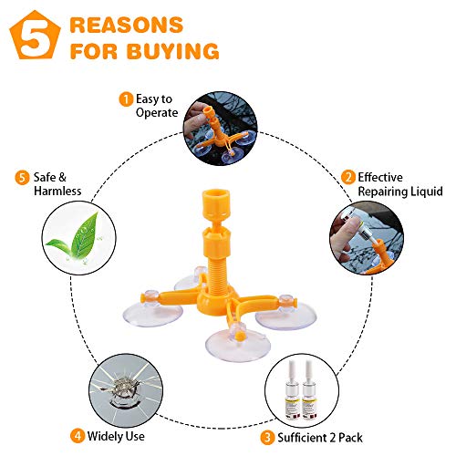 Mookis Windshield Repair Kit 2-Pack Repair Resin to Fix Car Cracks,Chips,Bull's Eye and Star - Thumbnail 3