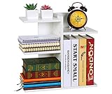 PAG Wood Desktop Bookshelf Assembled Countertop Bookcase Literature Holder Accessories Display Rack Office Supplies Desk Organizer, White