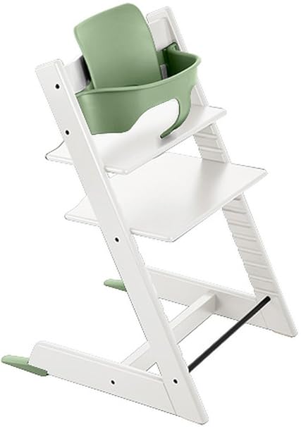 Amazon ストッケ トリップトラップ チェアセット チェア ホワイト ベビーセット モスグリーン クッション 無し 2個口 ハイチェア ベビー マタニティ 通販