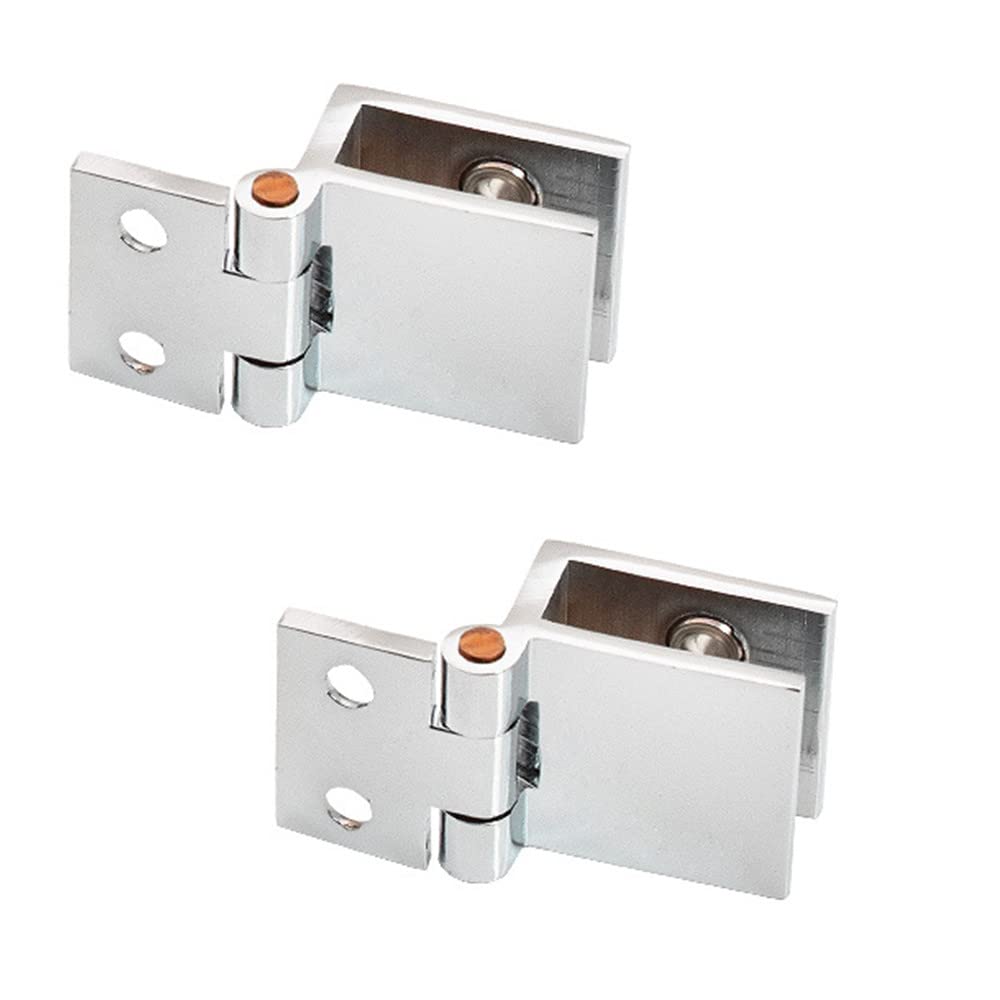 2Pcs 0° Glass Door Hinge,Shower Screen Hinges, No Drilling Glass Clamp Hinges for 5-8mm Thick Bathroom Shower Cabinet Cupboard