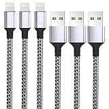 Enakong Phone Charger, 3Pack 6Feet Nylon Braided Cable USB Syncing and Fast Charging Cable Cord (Black)
