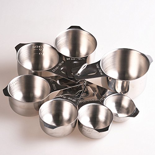 Smithcraft Set of 14 Premium 18/8 Stainless Steel Measuring Cups and Spoon Set with Color Silicone Handle Perfect Measuring cup - Thumbnail 6