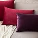 MIULEE Pack of 2 Velvet Soft Soild Decorative Square Throw Pillow Covers Set Cushion Case for Sofa Bedroom Car 16 x 16 Inch 40 x 40 cm Eggplant Purple