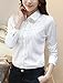 Womens Vintage Collared Button Down Shirt Long Sleeve Lace Stretch Blouse