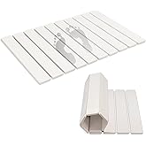 Revid Foldable Stone Bath Mats for Bathroom, 24"(L)×16"(W) Absorbent Diatomaceous Earth Bath Mat, Non-Slip Quick Dry Bath Mat, White