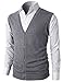 H2H Mens Casual Slim Fit Solid Texture Button-Front Lightweight Sweater Vest