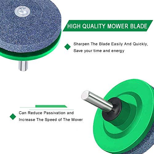 ZALALOVA Lawn Mower Blade Sharpener, 5Pcs Universal Lawnmower Blade Sharpener for Any Power Drill Hand Drill(Green)