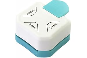 Veemoon 3-in-1 Corner Rounder Punch Cutter for Paper Craft DIY Projects, Small Handheld Curved Random Color