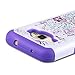 Galaxy Luna Case, Express 3 Case, J1 2016 Case,Elegant Choise Slim Dual Layer Armor Studded Rhinestone Bling Phone Case Cover with Flower Pattern for Samsung Galaxy Luna /J1 2016 (White/Purple)