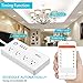 WiFi Smart Power Strip Socket with Alexa,Weton Wireless Multi-Plug Timer Switch Power Strip Surge Protector with 4 AC Outlets 4 USB Port Remote Control Via Free App for IOS/Android Smart Phone/Tablets