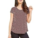 Zeagoo Women's Casual Round Neck Short Sleeve Polka Dot Tops