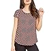 Zeagoo Women's Casual Round Neck Short Sleeve Polka Dot Tops