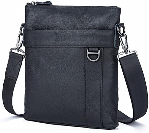 Leather Men Bag Men's Messenger Bags Male flap cowhide Leather bag shoulder Crossbody bags Handbags 9010 9010A4black 22cm