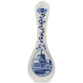 E.H.G - Decorative Ceramic Spoon Rest for Stove Top | Blue &amp; White Windmill Kitchen Essentials | Traditional Kitchen Utensil Holder | Dimensions: 1x3.5x10 Inches.