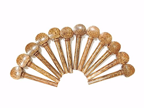 Set of 12 Indian Palmwood Pegs for Violin,Viola & Oud with parisian eye - Thumbnail 3