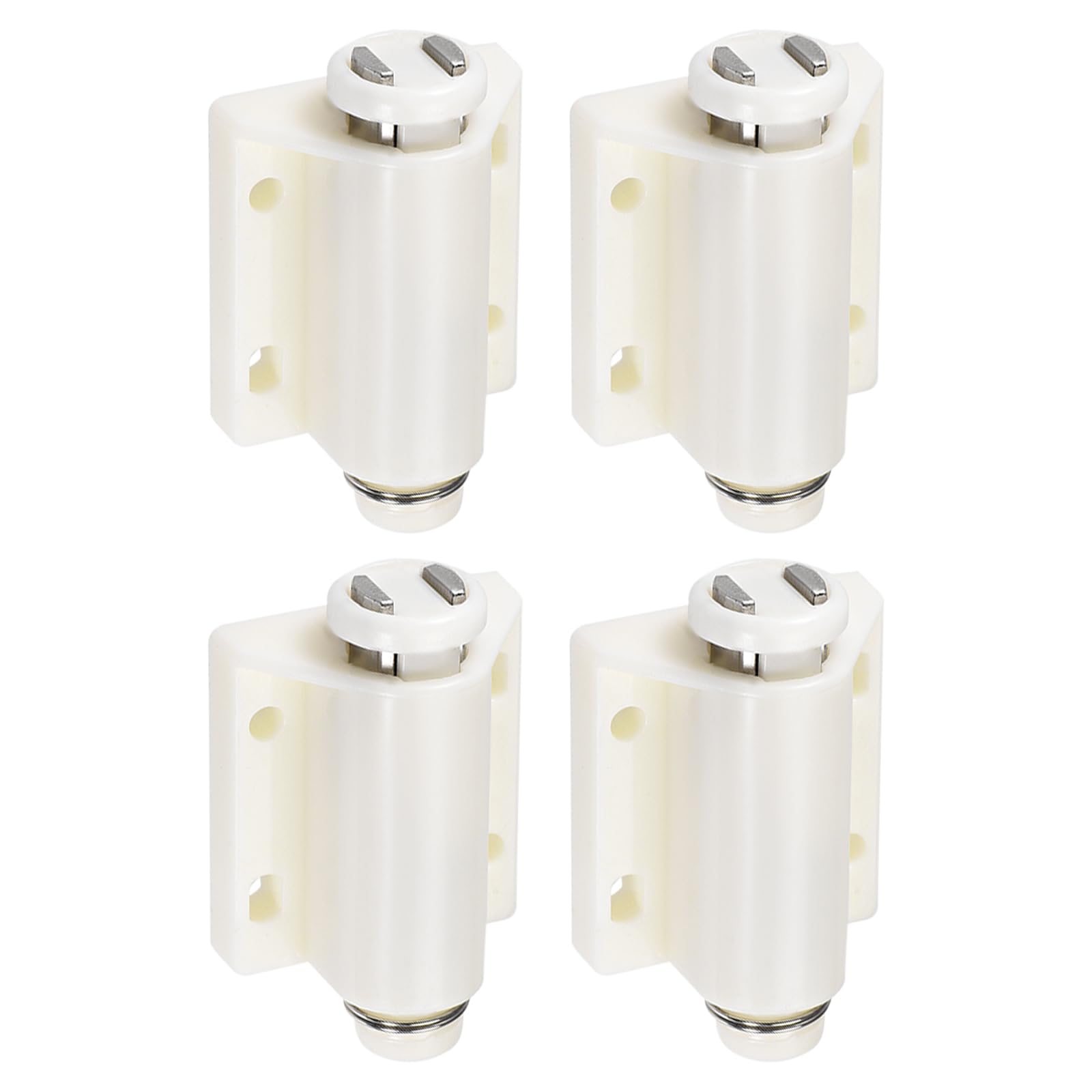 DTGN 46x29mm(LxW) Magnetic Touch Latch - 4 Pack - Good for Kitchen Cupboard Drawer Furniture - Plastic Catch Magnetic Push Open Latch - White