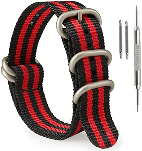 SIMCOLOR 1.5mm Zulu Nylon Watch Bands,Military Nylon Replacement Watch Straps 18mm 20mm 22mm or 24mm