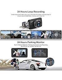 Cámara de Dash de automóvil, Full HD 1080p pantalla de 3" cámara DVR Trochilus con tarjeta de 32 GB SD, Gran Angular de 170 grados, visión nocturna, WDR, G sensor, grabación en bucle, Guardia de estacionar, incluye herramienta de palanca para coche, 