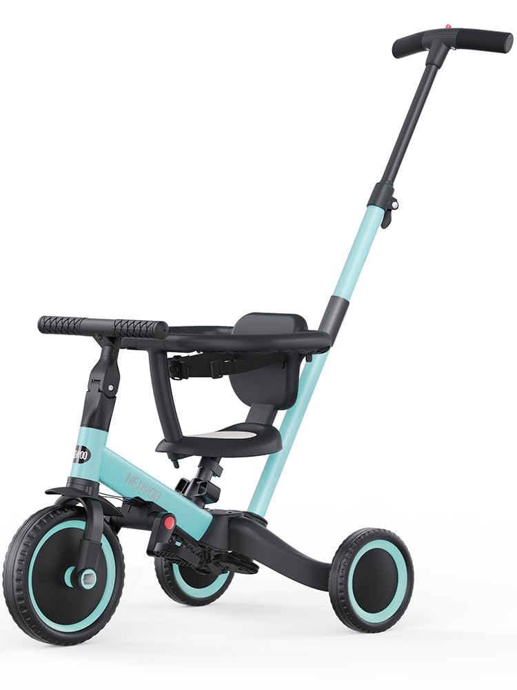 Photo 1 of newyoo Toddler Tricycles for 1-3 Year Olds, Toddler Bike, Baby Balance Bike, Christmas and Birthday Gift for Boy and Girl, Trike with Push Handle, Safety Guard, Safety Belt, Blue, TR008
