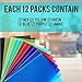 STEMSFX Clear Plastic Paper Jacket Sleeve Folders for Letter Size Papers - Pack of 12 (Assorted Colors)