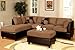 New Sage Microfiber/leatherette Sofa Sectional Couch - Reversible Chaise - Free Ottoman - Free Pillows