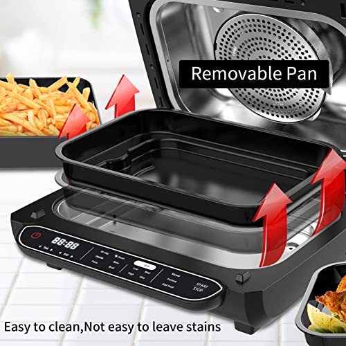 Geek Chef Smart Indoor Grill & Air Fryer Combo,7in1 Smokeless