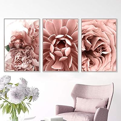 Canvas Print Painting 3 Piece Nordic Blush Floral Pink Rose Flower Canvas Printing Paintings Posters Wall Art Pictures For Kids Room Home Decor 40x60cm Buy Online At Best Price In Uae