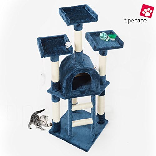 Scratching Post for Cats Tree Playground Game Tira Scratches for Cat by 115 cm, blue