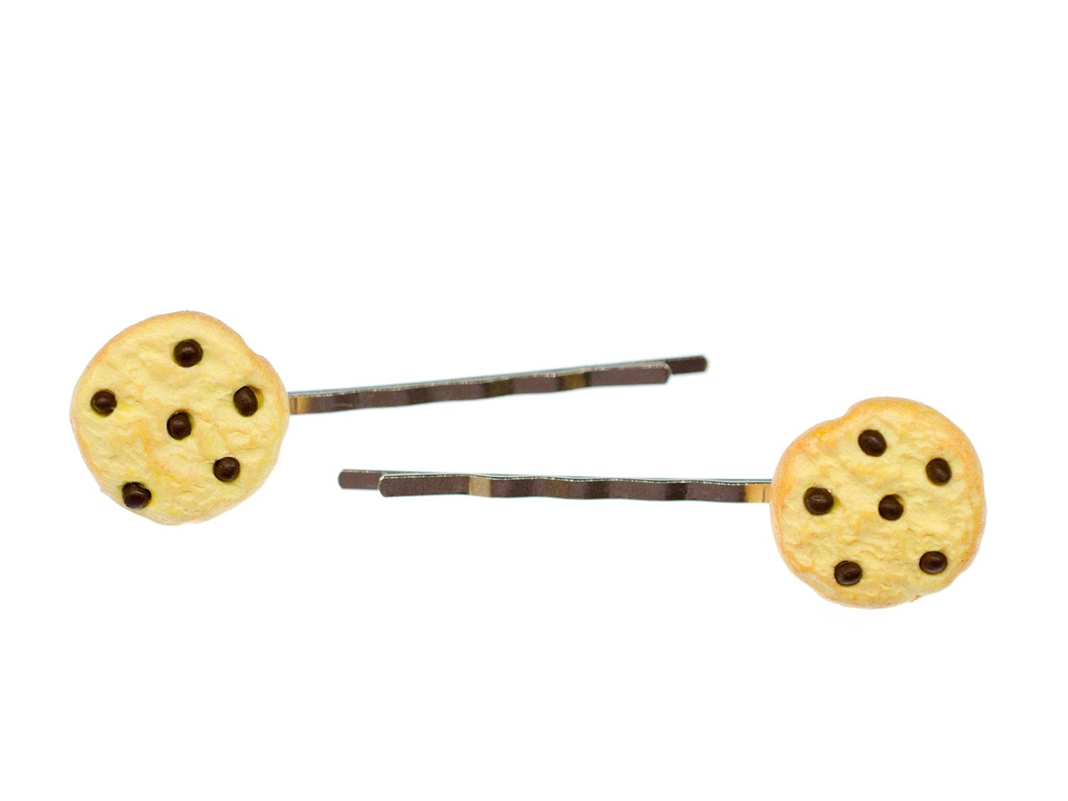 Miniblings 2 pcs Cookie Hairclips Hair Clip Chocolate Pins Needles 5cm Set